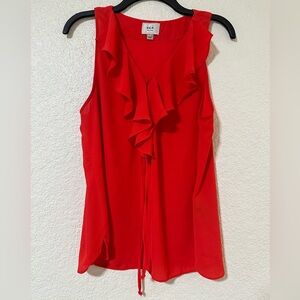ECI Vibrant Red Ruffle Blouse